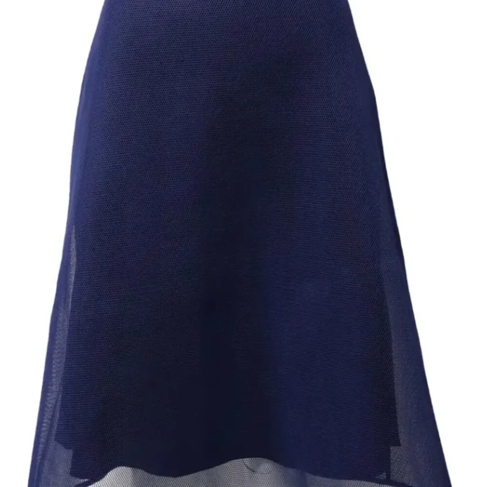 Sandro Blue Mesh Midi Skirt S/1 $300